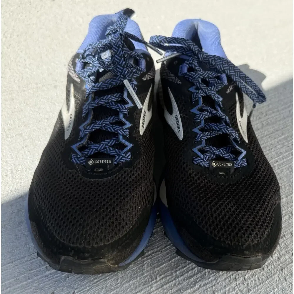 Brooks Cascadia 14 GTX Black Blue Gore-Tex Trail Running Shoes Women’s 7
